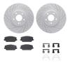 2512-03284 Geoperformance Drilled/Slotted Rotors w/5000 Advanced Brake Pads Kit & Hardware, Fits Select Kia/Hyundai/Genesis, Pos - image 1