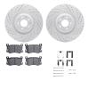 2512-10000 Geoperformance Drilled/Slotted Rotors w/5000 Advanced Brake Pads Kit & Hardware, Fits Select Kia/Hyundai/Genesis, Pos - image 1