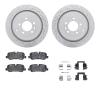2512-11005 Geoperformance Drilled/Slotted Rotors w/5000 Advanced Brake Pads Kit & Hardware, 2010-2013 Land Rover, Position: Rear - image 1