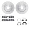 2512-11006 Geoperformance Drilled/Slotted Rotors w/5000 Advanced Brake Pads Kit & Hardware, 2010-2017 Land Rover, Position: Fron - image 1