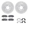 2512-11013 Geoperformance Drilled/Slotted Rotors w/5000 Advanced Brake Pads Kit & Hardware, 2005-2007 Land Rover, Position: Fron - image 1