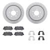 2512-11015 Geoperformance Drilled/Slotted Rotors w/5000 Advanced Brake Pads Kit & Hardware, 2005-2016 Land Rover, Position: Rear - image 1