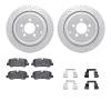 2512-11017 Geoperformance Drilled/Slotted Rotors w/5000 Advanced Brake Pads Kit & Hardware, 2006-2012 Land Rover, Position: Rear - image 1