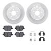 2512-11023 Geoperformance Drilled/Slotted Rotors w/5000 Advanced Brake Pads Kit & Hardware, 2010-2012 Land Rover, Position: Rear - image 1