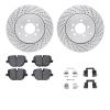 2512-11024 Geoperformance Drilled/Slotted Rotors w/5000 Advanced Brake Pads Kit & Hardware, 2010-2013 Land Rover, Position: Rear - image 1