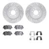2512-11028 Geoperformance Drilled/Slotted Rotors w/5000 Advanced Brake Pads Kit & Hardware, 2014-2017 Land Rover, Position: Rear - image 1