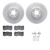 2512-11087 Geoperformance Drilled/Slotted Rotors w/5000 Advanced Brake Pads Kit & Hardware, 2010-2012 Land Rover, Position: Fron - image 1