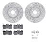 2512-11094 Geoperformance Drilled/Slotted Rotors w/5000 Advanced Brake Pads Kit & Hardware, 2010-2017 Land Rover, Position: Fron - image 1