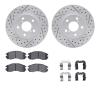 2512-13000 Geoperformance Drilled/Slotted Rotors w/5000 Advanced Brake Pads Kit & Hardware, 1990-1996 Subaru, Position: Front - image 1