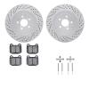 2512-13008 Geoperformance Drilled/Slotted Rotors w/5000 Advanced Brake Pads Kit & Hardware, 2003-2004 Subaru, Position: Rear - image 1