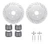 2512-13011 Geoperformance Drilled/Slotted Rotors w/5000 Advanced Brake Pads Kit & Hardware, 2005-2007 Subaru, Position: Rear - image 1