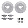 2512-13014 Geoperformance Drilled/Slotted Rotors w/5000 Advanced Brake Pads Kit & Hardware, 2005-2009 Subaru, Position: Rear - image 1