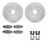 2512-13017 Geoperformance Drilled/Slotted Rotors w/5000 Advanced Brake Pads Kit & Hardware, 2015-2021 Subaru, Position: Rear - image 1