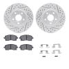 2512-13020 Geoperformance Drilled/Slotted Rotors w/5000 Advanced Brake Pads Kit & Hardware, 1997-2002 Subaru, Position: Front - image 1