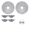2512-13023 Geoperformance Drilled/Slotted Rotors w/5000 Advanced Brake Pads Kit & Hardware, Fits Select Subaru, Position: Rear - image 1