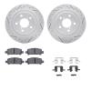 2512-13024 Geoperformance Drilled/Slotted Rotors w/5000 Advanced Brake Pads Kit & Hardware, 1998-2003 Subaru, Position: Rear - image 1