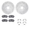 2512-13026 Geoperformance Drilled/Slotted Rotors w/5000 Advanced Brake Pads Kit & Hardware, 2001-2003 Subaru, Position: Front - image 1