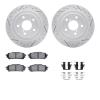 2512-13036 Geoperformance Drilled/Slotted Rotors w/5000 Advanced Brake Pads Kit & Hardware, 2003-2008 GM, Position: Rear - image 1