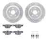 2512-13040 Geoperformance Drilled/Slotted Rotors w/5000 Advanced Brake Pads Kit & Hardware, Fits Select Subaru, Position: Rear - image 1