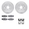 2512-13041 Geoperformance Drilled/Slotted Rotors w/5000 Advanced Brake Pads Kit & Hardware, 2008-2015 Subaru, Position: Rear - image 1