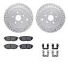 2512-13046 Geoperformance Drilled/Slotted Rotors w/5000 Advanced Brake Pads Kit & Hardware, 2006-2014 Subaru, Position: Rear - image 1