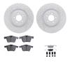 2512-20016 Geoperformance Drilled/Slotted Rotors w/5000 Advanced Brake Pads Kit & Hardware, 2014-2021 Jaguar, Position: Front - image 1