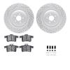2512-20019 Geoperformance Drilled/Slotted Rotors w/5000 Advanced Brake Pads Kit & Hardware, 2010-2015 Jaguar, Position: Rear - image 1