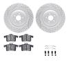 2512-20020 Geoperformance Drilled/Slotted Rotors w/5000 Advanced Brake Pads Kit & Hardware, 2010-2017 Jaguar, Position: Rear - image 1