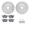 2512-20021 Geoperformance Drilled/Slotted Rotors w/5000 Advanced Brake Pads Kit & Hardware, 2013-2015 Jaguar, Position: Rear - image 1