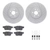 2512-20028 Geoperformance Drilled/Slotted Rotors w/5000 Advanced Brake Pads Kit & Hardware, 2019-2020 Jaguar, Position: Front - image 1