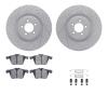 2512-20057 Geoperformance Drilled/Slotted Rotors w/5000 Advanced Brake Pads Kit & Hardware, 2009-2015 Jaguar, Position: Front - image 1