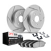 2512-20109 Geoperformance Slotted Brake Rotors w/5000 Advanced Brake Pads Kit & Hardware, 2017-2019 Jaguar, Position: Rear - image 1
