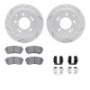 2512-21007 Geoperformance Drilled/Slotted Rotors w/5000 Advanced Brake Pads Kit & Hardware, 2010-2013 Kia/Hyundai/Genesis, Posit - image 1