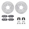2512-21008 Geoperformance Drilled/Slotted Rotors w/5000 Advanced Brake Pads Kit & Hardware, 2010-2013 Kia/Hyundai/Genesis, Posit - image 1