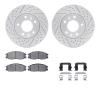 2512-21018 Geoperformance Drilled/Slotted Rotors w/5000 Advanced Brake Pads Kit & Hardware, 2004-2005 Kia/Hyundai/Genesis, Posit - image 1
