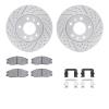 2512-21020 Geoperformance Drilled/Slotted Rotors w/5000 Advanced Brake Pads Kit & Hardware, 2003-2003 Kia/Hyundai/Genesis, Posit - image 1