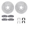 2512-21024 Geoperformance Drilled/Slotted Rotors w/5000 Advanced Brake Pads Kit & Hardware, 2015-2021 Kia/Hyundai/Genesis, Posit - image 1