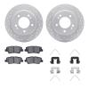 2512-21026 Geoperformance Drilled/Slotted Rotors w/5000 Advanced Brake Pads Kit & Hardware, Fits Select Kia/Hyundai/Genesis, Pos - image 1