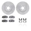 2512-21027 Geoperformance Drilled/Slotted Rotors w/5000 Advanced Brake Pads Kit & Hardware, 2017-2020 Kia/Hyundai/Genesis, Posit - image 1