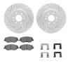 2512-21029 Geoperformance Drilled/Slotted Rotors w/5000 Advanced Brake Pads Kit & Hardware, 2009-2010 Kia/Hyundai/Genesis, Posit - image 1