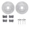 2512-21032 Geoperformance Drilled/Slotted Rotors w/5000 Advanced Brake Pads Kit & Hardware, Fits Select Kia/Hyundai/Genesis, Pos - image 1
