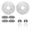 2512-21033 Geoperformance Drilled/Slotted Rotors w/5000 Advanced Brake Pads Kit & Hardware, Fits Select Kia/Hyundai/Genesis, Pos - image 1