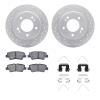 2512-21034 Geoperformance Drilled/Slotted Rotors w/5000 Advanced Brake Pads Kit & Hardware, Fits Select Kia/Hyundai/Genesis, Pos - image 1