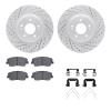 2512-21036 Geoperformance Drilled/Slotted Rotors w/5000 Advanced Brake Pads Kit & Hardware, Fits Select Kia/Hyundai/Genesis, Pos - image 1