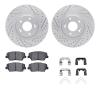 2512-21039 Geoperformance Drilled/Slotted Rotors w/5000 Advanced Brake Pads Kit & Hardware, 2015-2020 Kia/Hyundai/Genesis, Posit - image 1
