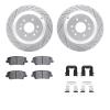 2512-21041 Geoperformance Drilled/Slotted Rotors w/5000 Advanced Brake Pads Kit & Hardware, 2009-2010 Kia/Hyundai/Genesis, Posit - image 1