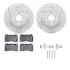 2512-26001 Geoperformance Drilled/Slotted Rotors w/5000 Advanced Brake Pads Kit & Hardware, 2014-2021 Tesla, Position: Front - image 1
