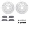 2512-26004 Geoperformance Drilled/Slotted Rotors w/5000 Advanced Brake Pads Kit & Hardware, Fits Select Tesla, Position: Rear - image 1