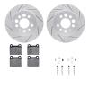 2512-27004 Geoperformance Drilled/Slotted Rotors w/5000 Advanced Brake Pads Kit & Hardware, 1974-1975 Volvo, Position: Rear - image 1