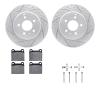 2512-27009 Geoperformance Drilled/Slotted Rotors w/5000 Advanced Brake Pads Kit & Hardware, 1996-2004 Volvo, Position: Rear - image 1
